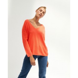 CASHMERE Pull ANGELE V Corail